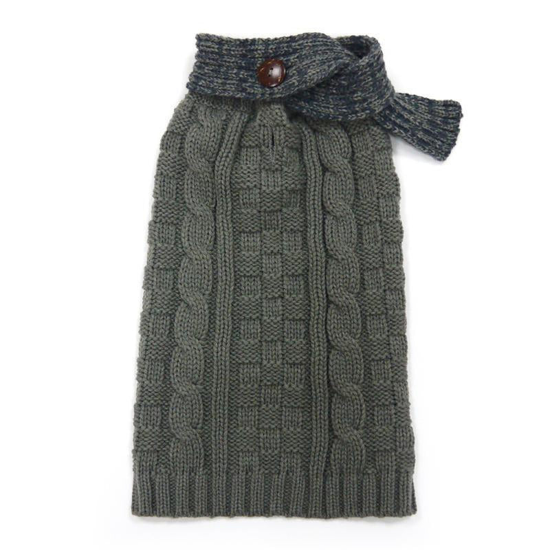 Urban Cable Knit Dog Sweater with Scarf, Pet Clothes, Furbabeez, [tag]