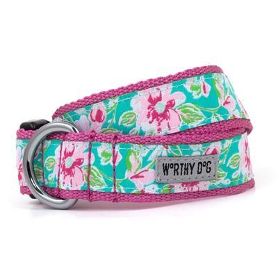 Watercolor Floral Collar & Lead Collection Collars and Leads Worthy Dog XS Dog Collar 