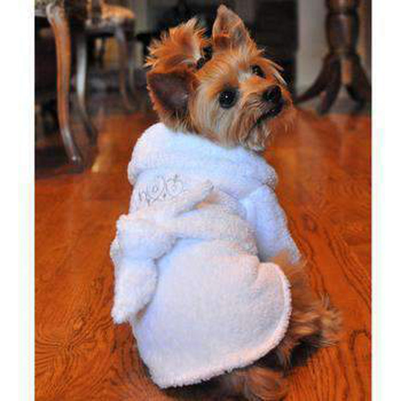 White Silver Tiara Cotton Dog Bathrobe, Pet Bed, Furbabeez, [tag]