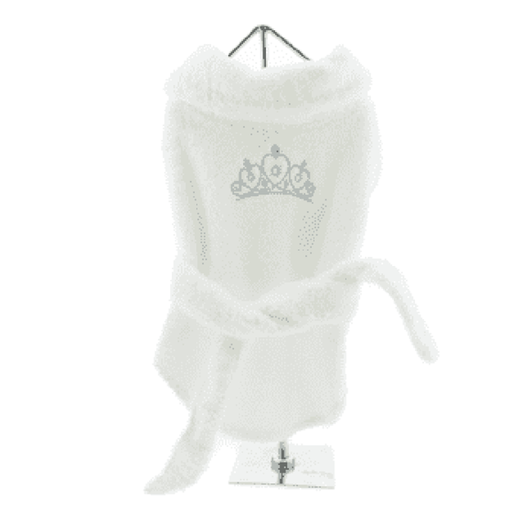 White Silver Tiara Cotton Dog Bathrobe, Pet Bed, Furbabeez, [tag]