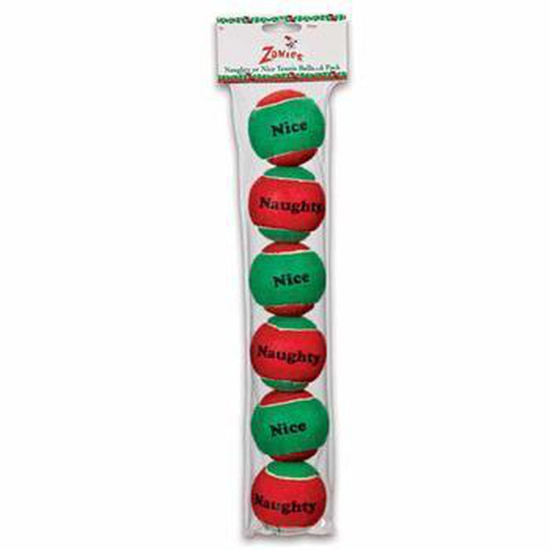 Zanies Naughty or Nice Tennis Ball Dog Toy, Pet Toys, Furbabeez, [tag]